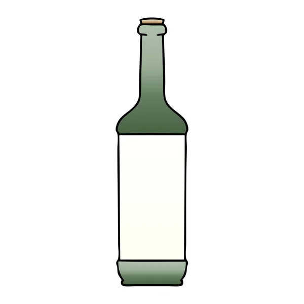 Причудливый градиент затененная бутылка вина мультфильма — стоковый вектор