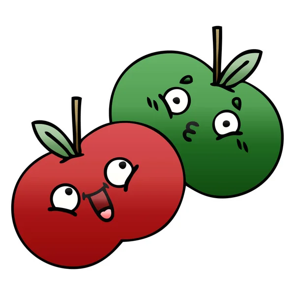 Přechodů Šedě Kreslený Šťavnaté Jablko — Stockový vektor