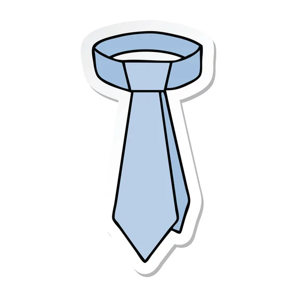 Nálepka bizarní rukou nakreslené karikatuře krkem kravata — Stockový vektor