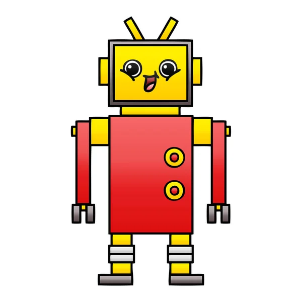 그라데이션 음영된 만화 로봇 — 스톡 벡터