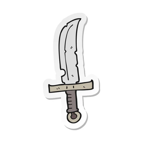 Sticker van een cartoon-mes — Stockvector