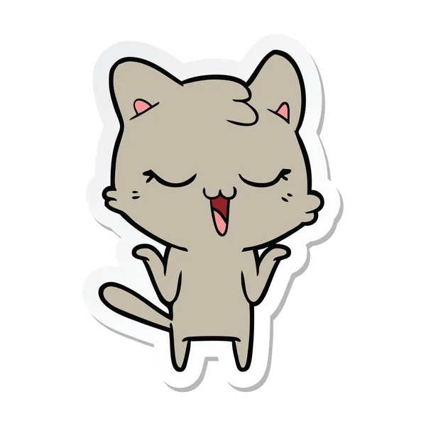 Pegatina de un gato de dibujos animados — Vector de stock