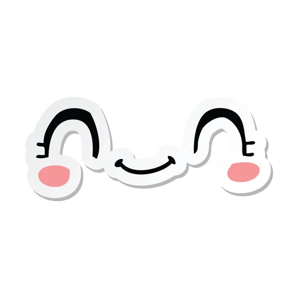 Sticker Cute Cartoon Face — Stock Vector