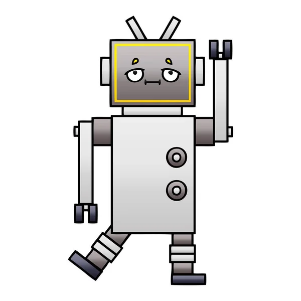 Gradient grijs cartoon robot — Stockvector