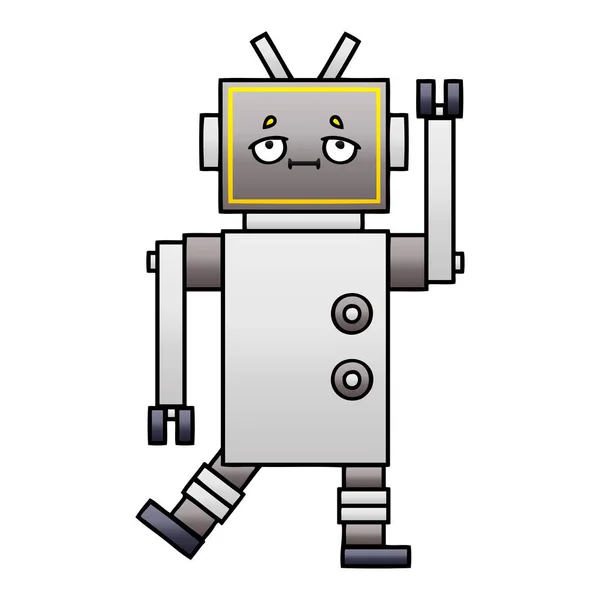 Gradiente sombreado robot de dibujos animados — Vector de stock