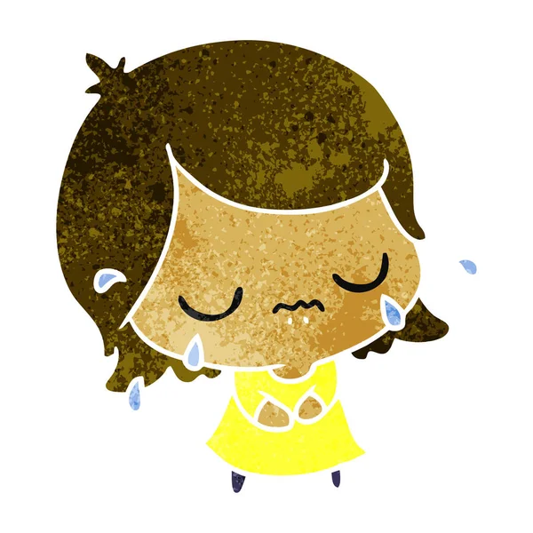 Retro kreslený roztomilý kawaii holka — Stockový vektor