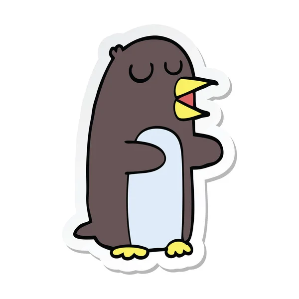 Aufkleber Eines Cartoon Pinguins — Stockvektor