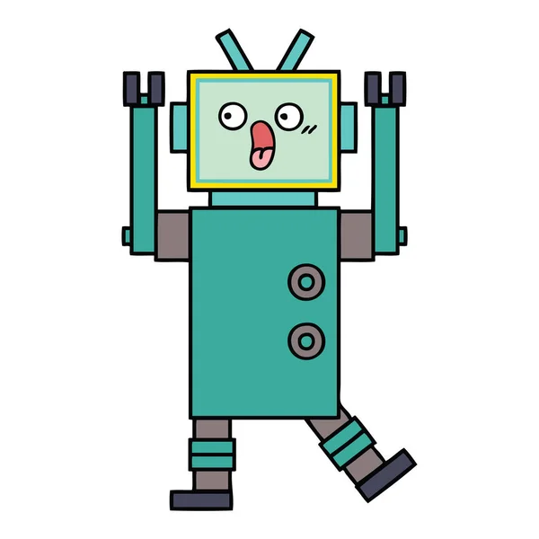 Desenho Animado Bonito Robô — Vetor de Stock
