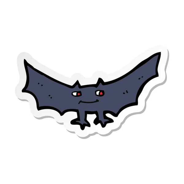 Autocollant d'une chauve-souris vampire effrayant dessin animé — Image vectorielle