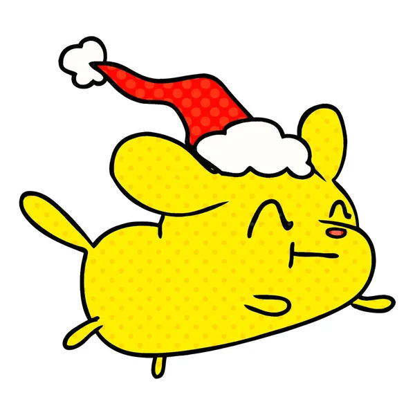 Dessin Animé Noël Chien Kawaii Image Vectorielle