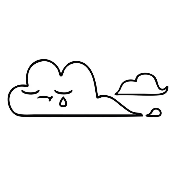 Kreslení čar kreslených bílý oblak — Stockový vektor