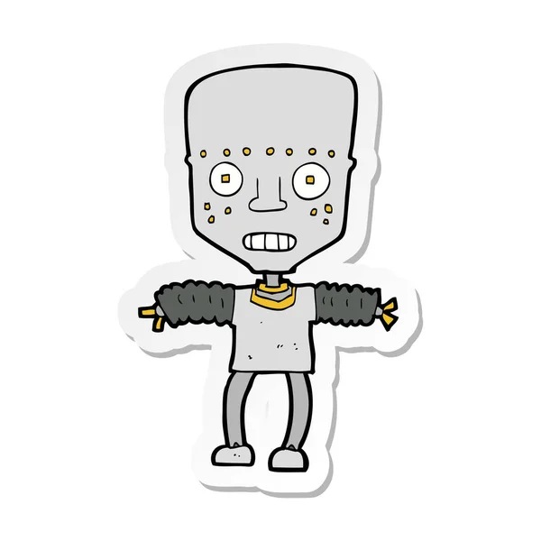 Bir çizgi film robot Sticker — Stok Vektör