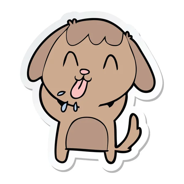 Αυτοκόλλητο κινουμένων σχεδίων χαριτωμένο σκύλου — Διανυσματικό Αρχείο