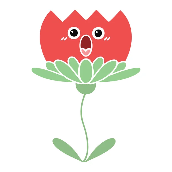 Плоский цветной ретро-цветок — стоковый вектор