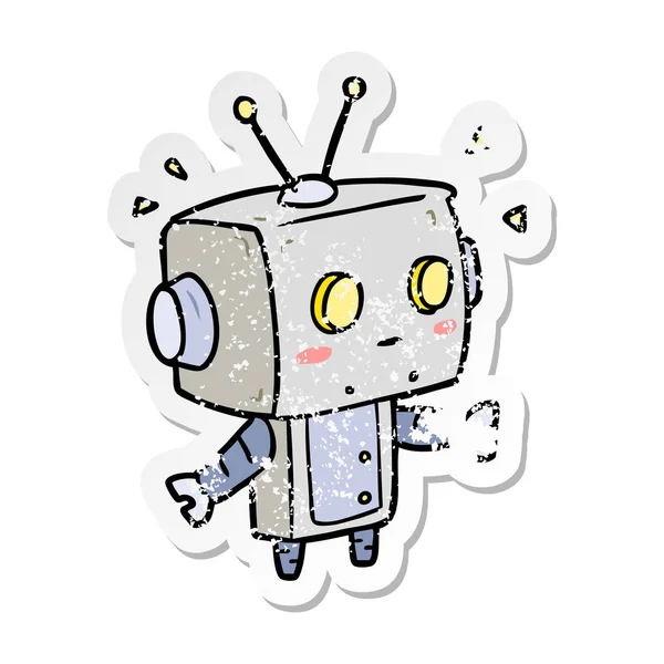 Стикер робота-мультипликатора — стоковый вектор