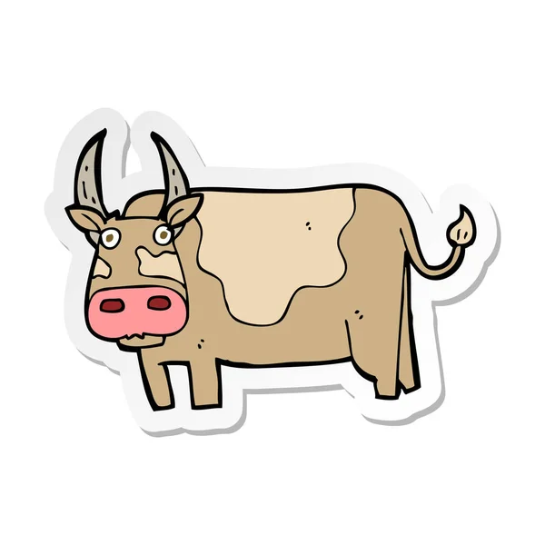 Sticker of a cartoon bull — Stock Vector