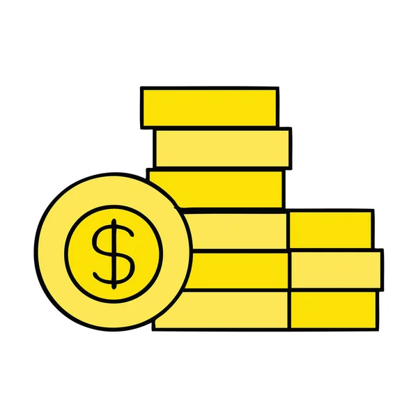 Söta tecknade högen av pengar — Stock vektor