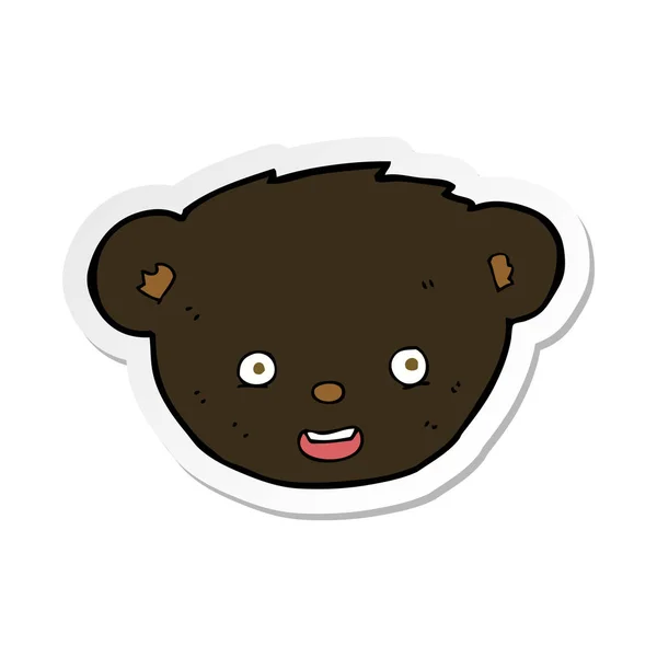 卡通黑熊脸的贴纸 — 图库矢量图片