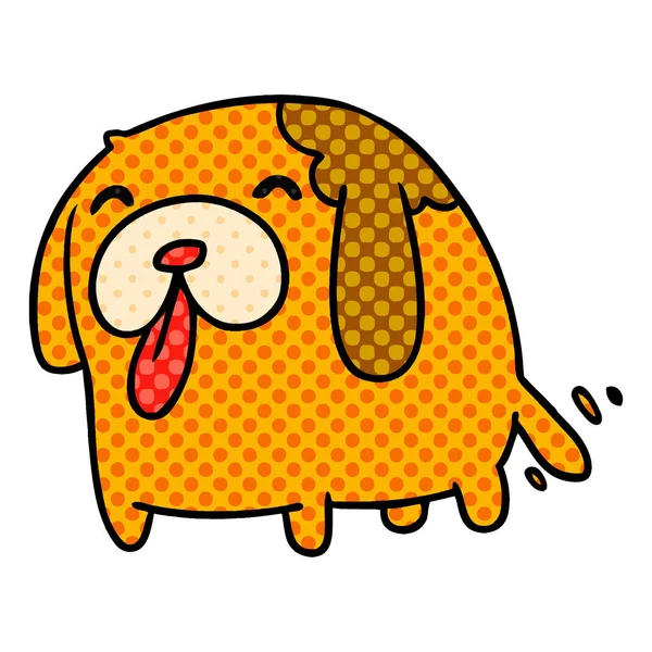 Dibujos animados kawaii de un lindo perro — Vector de stock