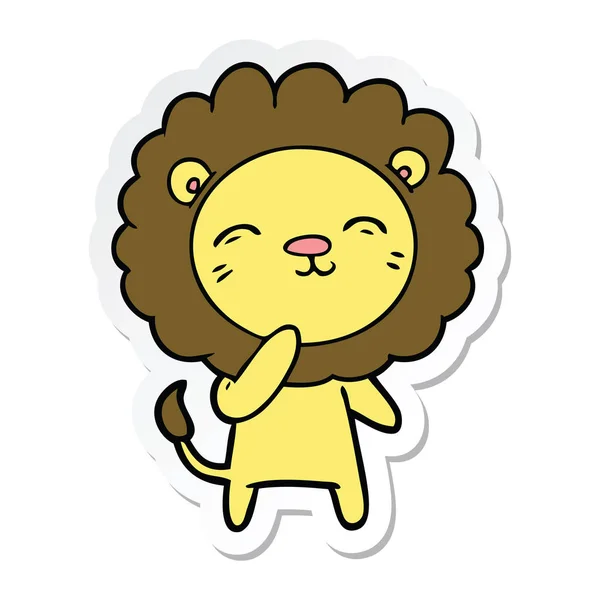 Pegatina de un león de dibujos animados — Vector de stock