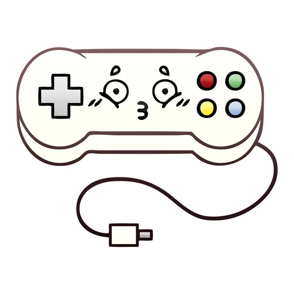 Gradient Shaded Cartoon Game Controller — Stockvektor