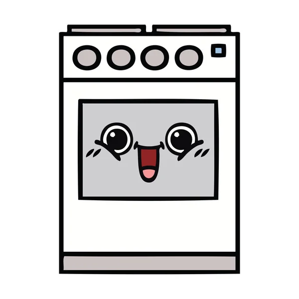 Lindo Dibujo Animado Horno Cocina — Vector de stock