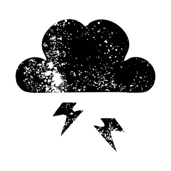 Símbolo Angustiado Una Nube Trueno — Archivo Imágenes Vectoriales