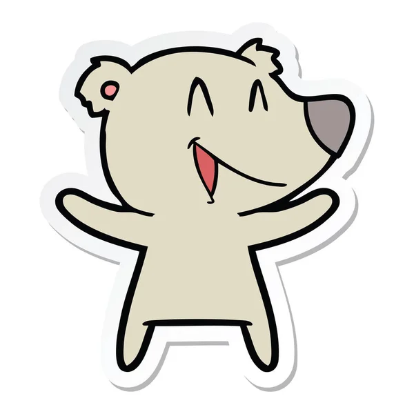 Αυτοκόλλητο Από Ένα Γέλιο Κινούμενα Σχέδια Αρκούδα — Διανυσματικό Αρχείο