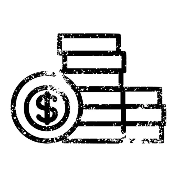 Apilado Dinero Angustiado Icono Símbolo — Vector de stock