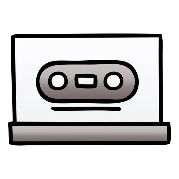 Gradient schattierte Cartoon-Retro-Kassette — Stockvektor