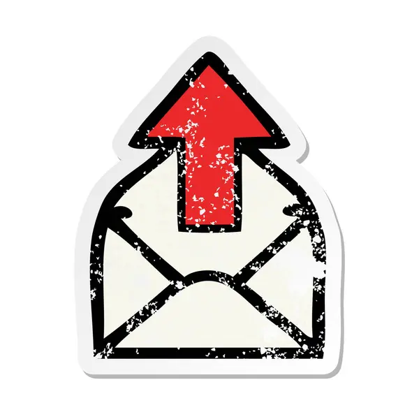 Αναξιοπαθούντα αυτοκόλλητο του ένα χαριτωμένο κινούμενα σημάδι ηλεκτρονικού ταχυδρομείου — Διανυσματικό Αρχείο