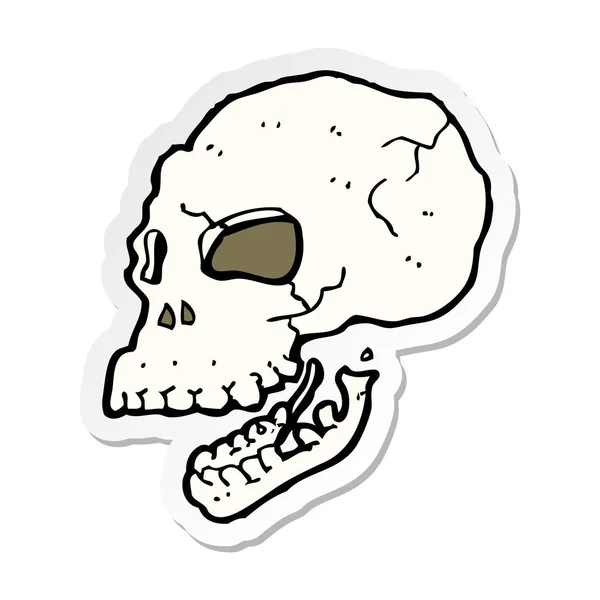 Sticker van een cartoon spooky schedel — Stockvector