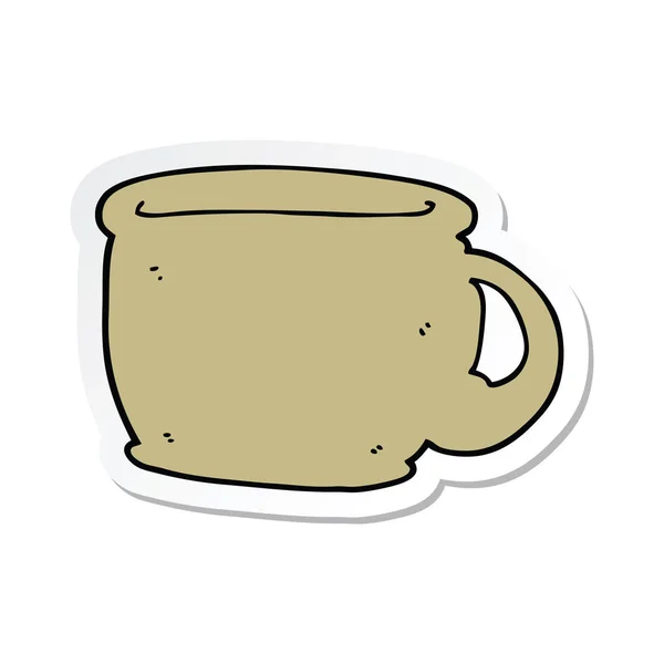 Pegatina Una Taza Café Dibujos Animados — Vector de stock