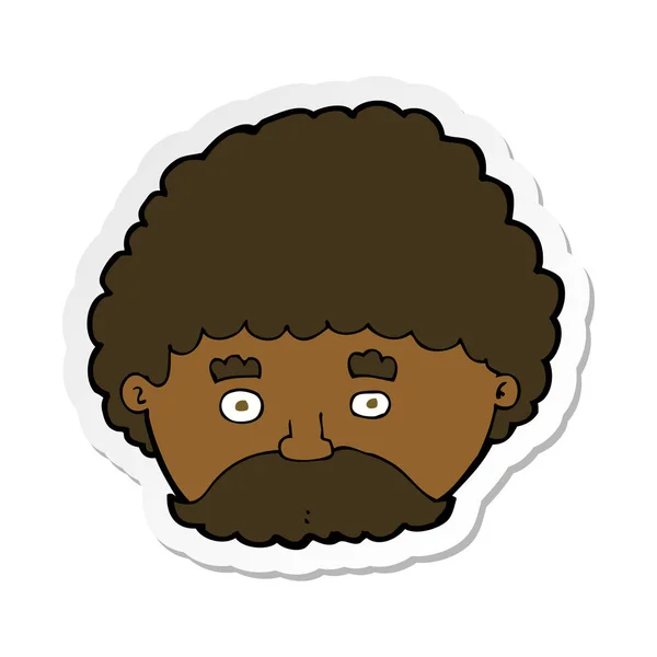 Pegatina de un hombre de dibujos animados con bigote — Vector de stock