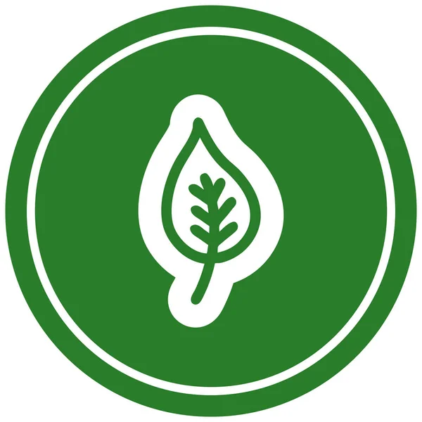 Icono circular de hoja natural — Vector de stock