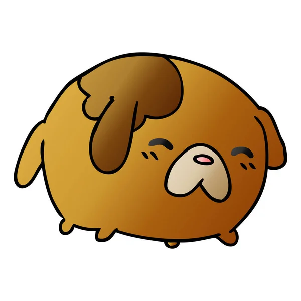 Gradiente de dibujos animados de lindo perro kawaii — Vector de stock