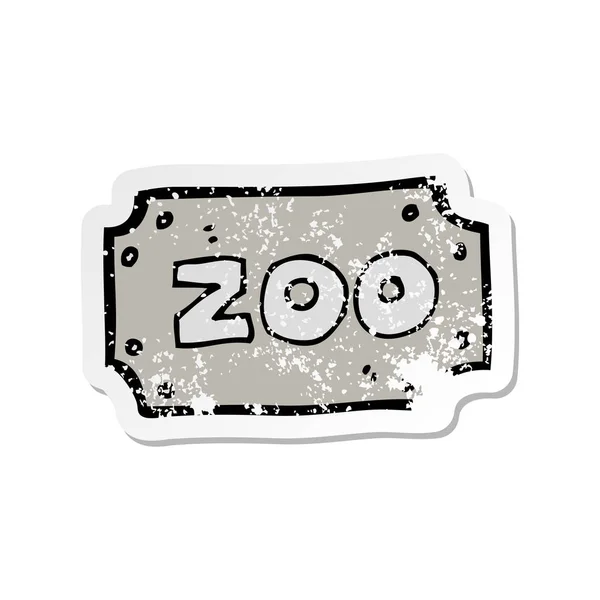 Retro distressed sticker of a cartoon zoo sign — Stock Vector