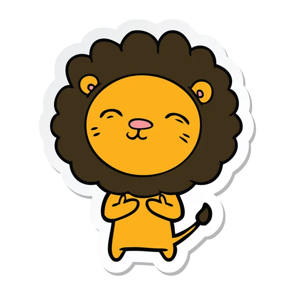 Adesivo di un leone dei cartoni animati — Vettoriale Stock
