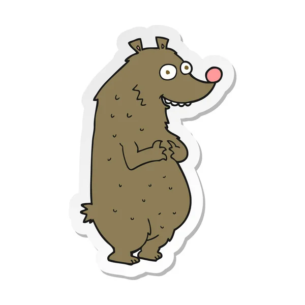 Aufkleber Eines Cartoon Bären — Stockvektor