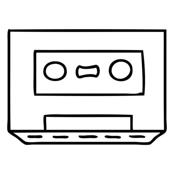 Kreslení čar doodle retro magnetofonové pásky — Stockový vektor