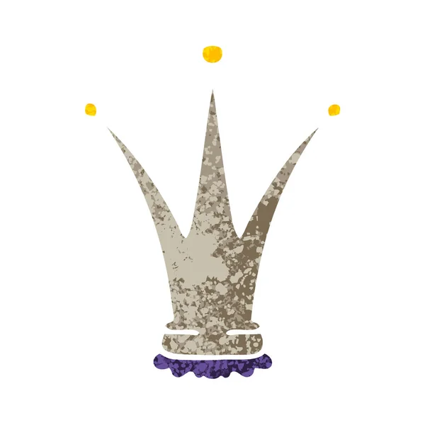 Eccentrico retrò illustrazione stile cartone animato corona d'oro — Vettoriale Stock
