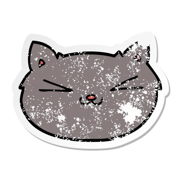 Мучительная наклейка счастливого мультяшного кота — стоковый вектор