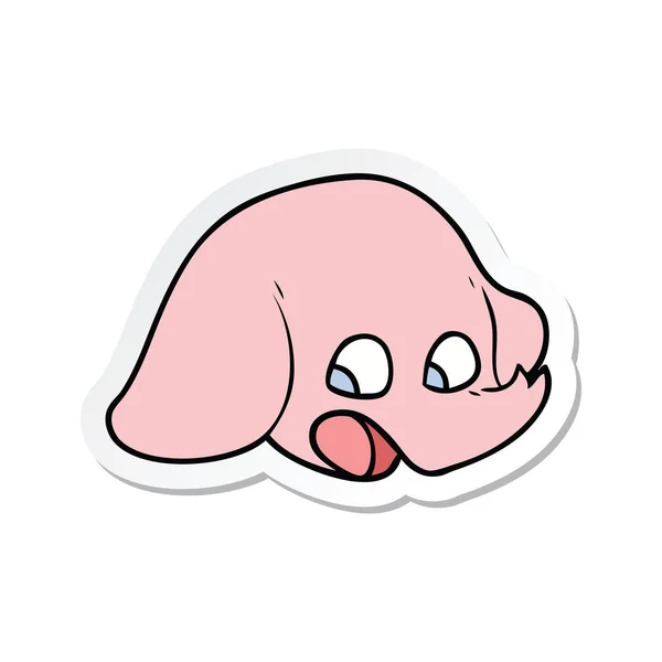 Sticker van een gezicht van de olifant geschokt cartoon — Stockvector