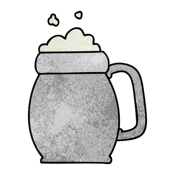 Disegnato Mano Eccentrico Cartone Animato Pinta Birra — Vettoriale Stock