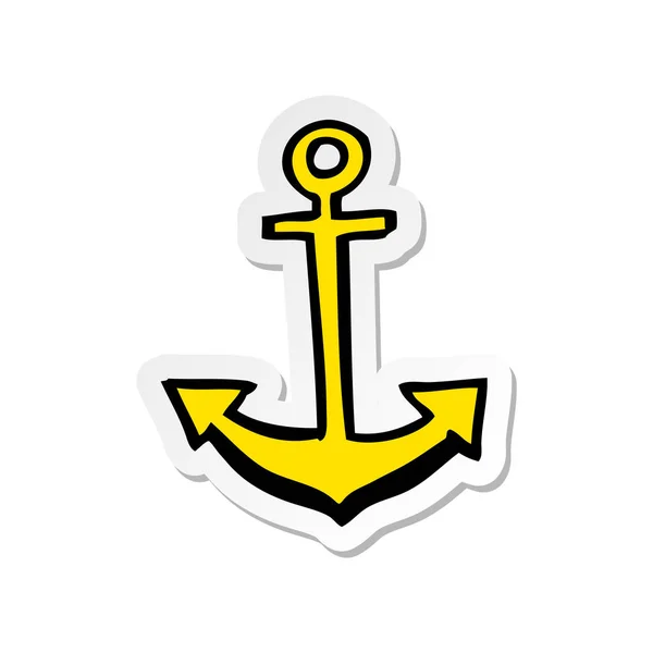 Sticker of a cartoon anchor symbol — Stock Vector