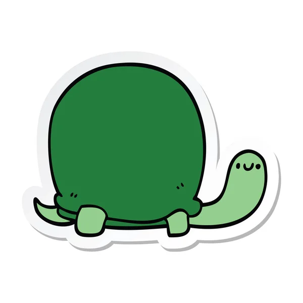 Sticker of a cute cartoon tortoise — Stock Vector