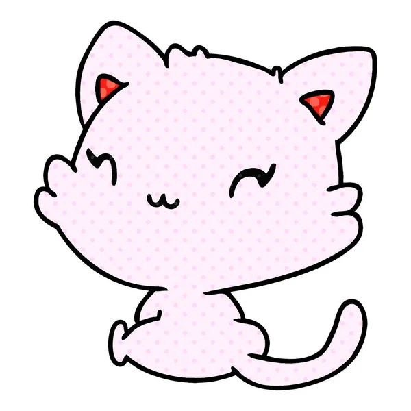 Dibujos animados de gatito kawaii lindo — Vector de stock