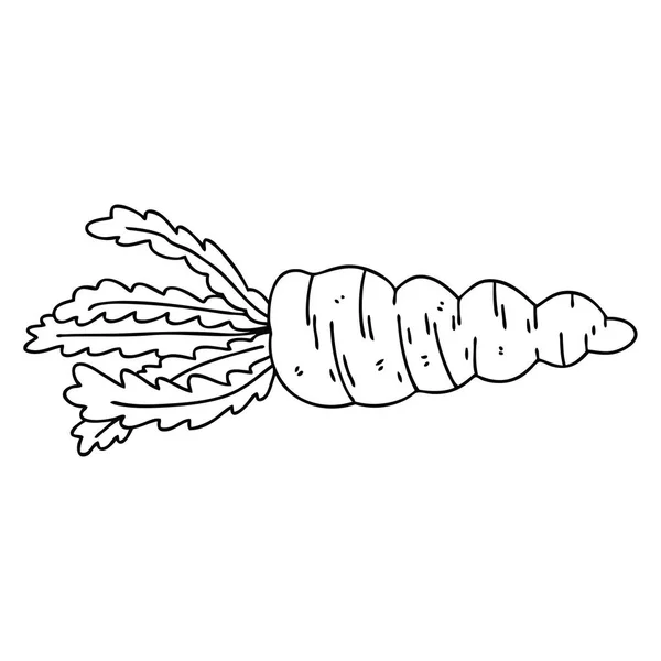 Dessin de ligne bizarre carotte dessin animé — Image vectorielle