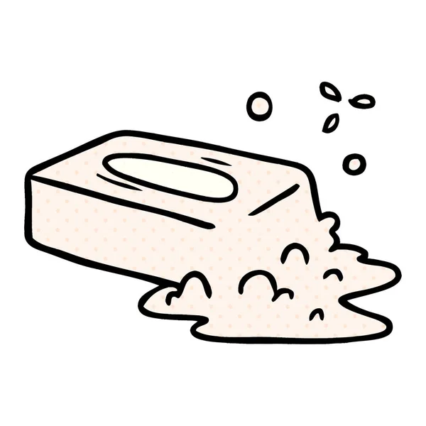 Cartoon doodle of a bubbled soap — Stock Vector