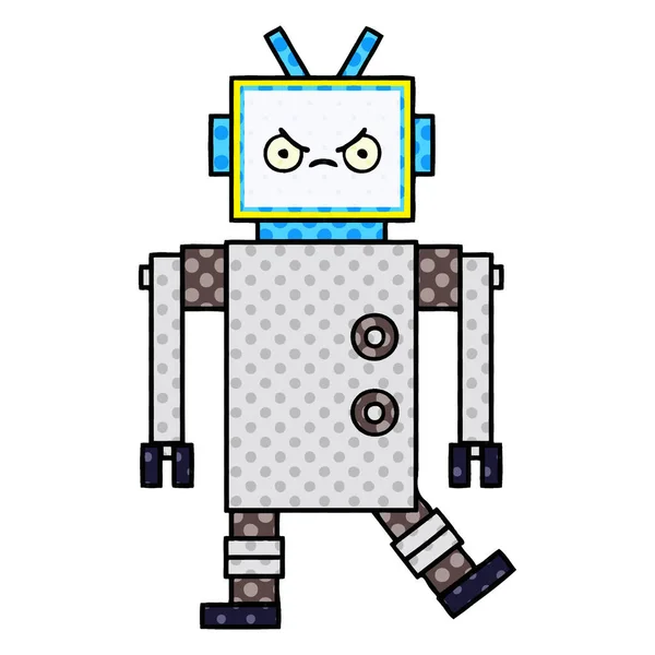 Robot de dibujos animados estilo cómic — Vector de stock